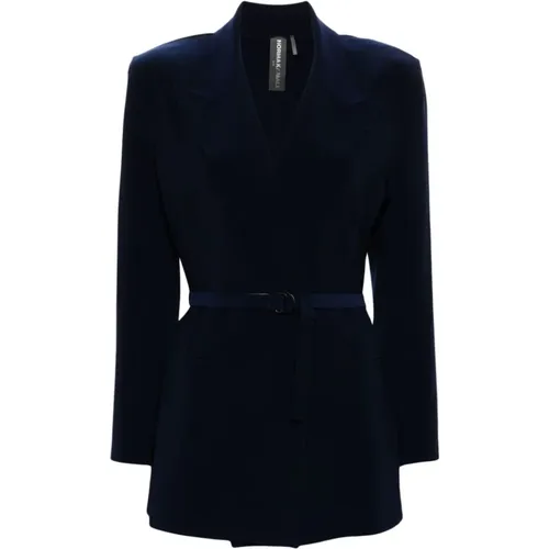 Navy Scuba Jersey Blazer , female, Sizes: M, XS - Norma Kamali - Modalova