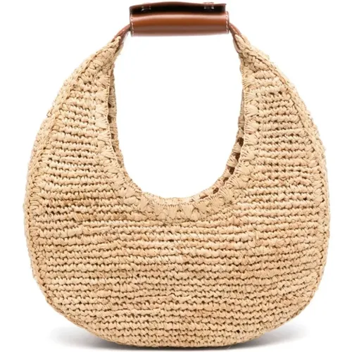 Natürliche Raffia Moon Tote Tasche - STAUD - Modalova