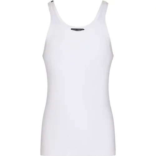 Ribbed Tank Top , male, Sizes: S, 2XL, XL, L - Dolce & Gabbana - Modalova