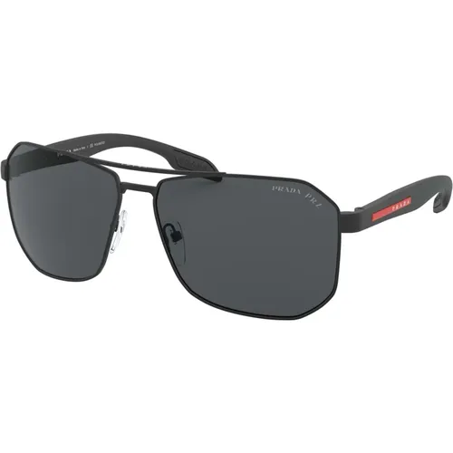 Linea Rossa Sonnenbrille Schwarz/Grau - Prada - Modalova