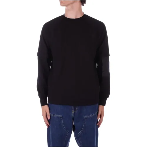 Schwarzer Metropolis Pullover mit Einzigartigen Taschen , Herren, Größe: L - C.P. Company - Modalova