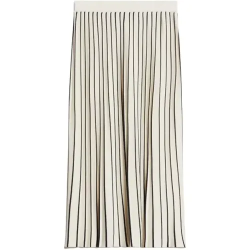 Pleated Viscose Stretch Midi Skirt , female, Sizes: M - Max Mara Weekend - Modalova