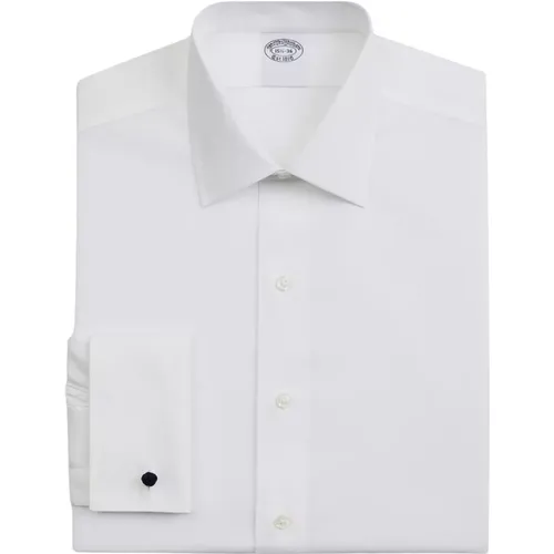 Weißes Slim Fit Non-Iron Stretch Baumwoll-Hemd mit Ainsley-Kragen - Brooks Brothers - Modalova