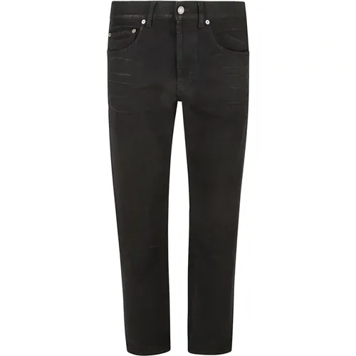 Slim-fit Jeans,Jeans,Schwarze Denim Jeans Gerades Bein - Saint Laurent - Modalova