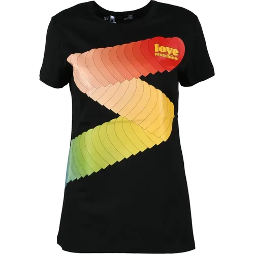 Cotton T-Shirt for Women , female, Sizes: L, M - Love Moschino - Modalova