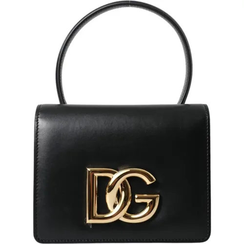 Elegant Leather Belt Bag with Golden Accents , female, Sizes: ONE SIZE - Dolce & Gabbana - Modalova