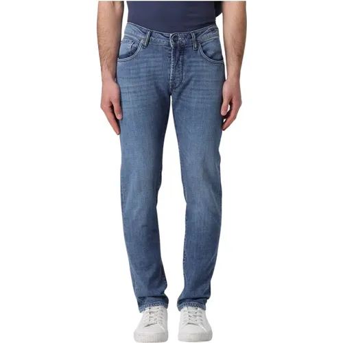 Denim Straight Wash Jeans , Herren, Größe: W34 - Incotex - Modalova