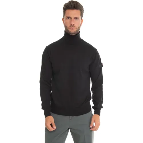 Slim Fit Turtleneck with Arm Logo , male, Sizes: M - Peuterey - Modalova