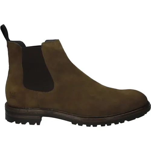 Handgefertigte Dark Olive Chelsea Boots , Herren, Größe: 44 EU - Blackstone - Modalova