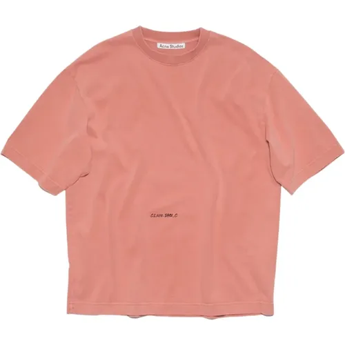 Oversized Rosa T-Shirt - Unisex , Herren, Größe: 2XS - Acne Studios - Modalova