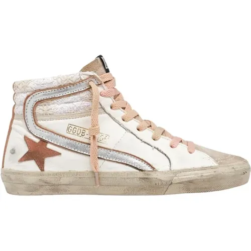 Italian Napa Leather Slide Sneakers , female, Sizes: 4 UK - Golden Goose - Modalova