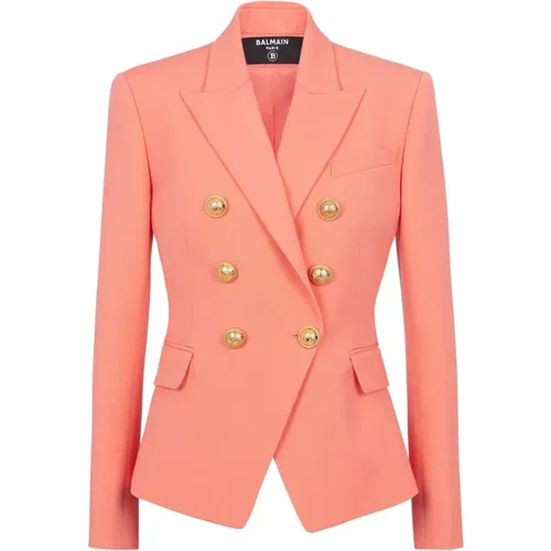 Classic 6-button jacket , female, Sizes: XS - Balmain - Modalova