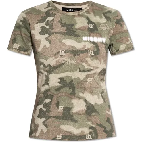 T-Shirt mit lustigem Motiv , Damen, Größe: L - MISBHV - Modalova