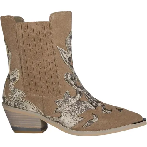 Embroidered Leather Cowboy Boots , female, Sizes: 6 UK, 9 UK, 5 UK - Alma en Pena - Modalova