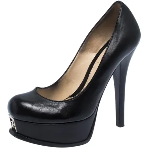 Pre-owned Leather heels , female, Sizes: 3 1/2 UK - Fendi Vintage - Modalova