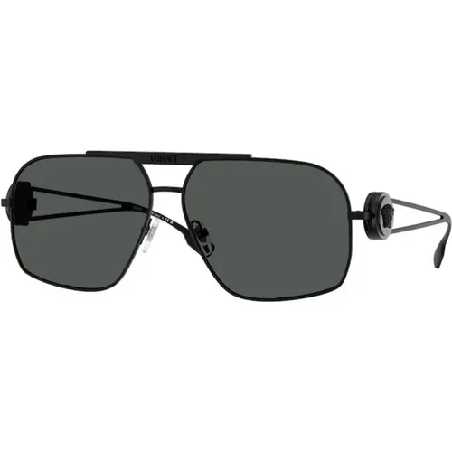 Stylish Sunglasses with Dark Grey Lenses , unisex, Sizes: 62 MM - Versace - Modalova