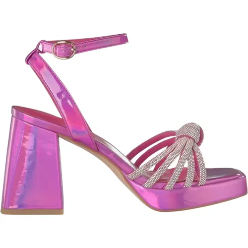 Rhinestone Knot Heel Sandal , female, Sizes: 5 UK, 4 UK, 3 UK, 7 UK, 6 UK - Alma en Pena - Modalova