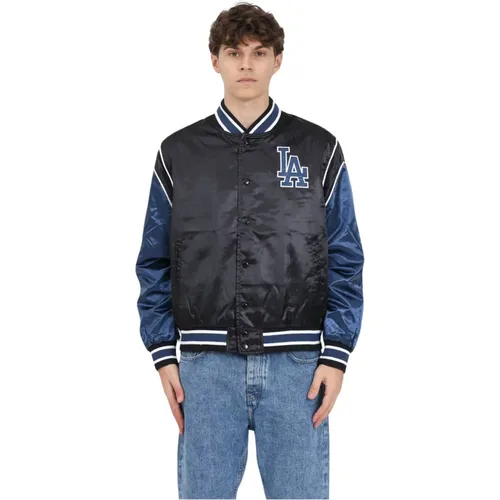 Satin Blue and Jacket with Team Logo , male, Sizes: L, M, S - new era - Modalova