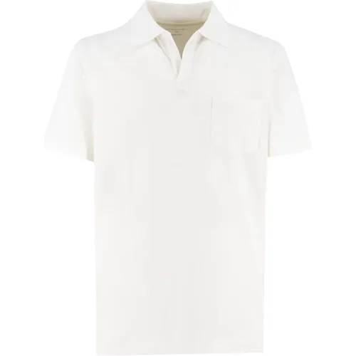 Buttonless Polo Shirt in Garment Dyed Cotton Jersey , male, Sizes: L - Sease - Modalova