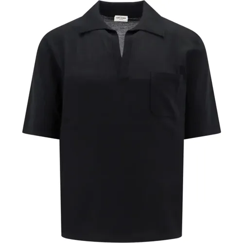 V-Neck T-Shirt, Made in Italy , male, Sizes: L, M, 2XL, XL - Saint Laurent - Modalova