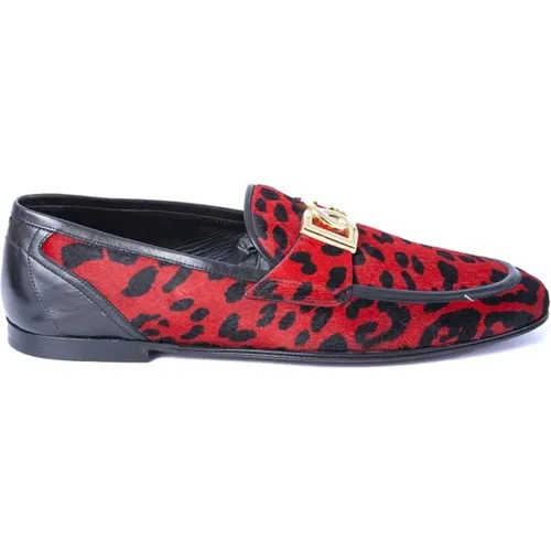 Animal Print Loafers für Herren , Herren, Größe: 39 EU - Dolce & Gabbana - Modalova