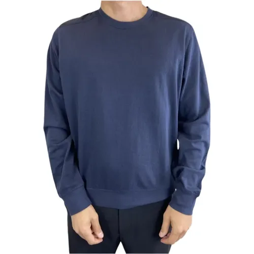 Navy Shoulder Detail Sweatshirt , male, Sizes: 2XL - Aspesi - Modalova