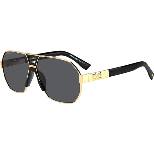 Gold /Grey Sunglasses , male, Sizes: 63 MM - Dsquared2 - Modalova