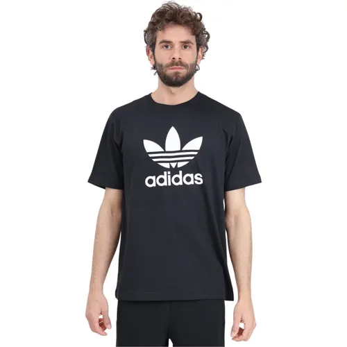 Schwarzes Adicolor Trefoil T-Shirt , Herren, Größe: L - adidas Originals - Modalova
