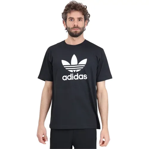 Schwarzes Adicolor Trefoil T-Shirt , Herren, Größe: XL - adidas Originals - Modalova