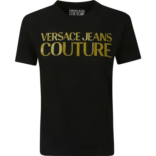 Glitter Logo T-Shirt , male, Sizes: L - Versace Jeans Couture - Modalova
