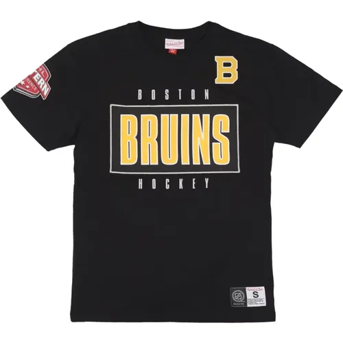 Boston Bruins Logo Tee Premium , Herren, Größe: XL - Mitchell & Ness - Modalova