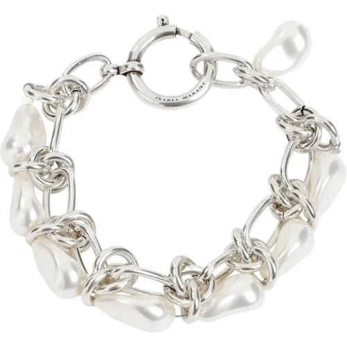 Metallic Bracelet with Faux-Pearl , female, Sizes: ONE SIZE - Isabel marant - Modalova