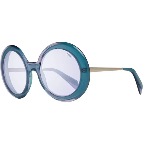 Türkise Damen Sonnenbrille Rundes Gestell - EMILIO PUCCI - Modalova