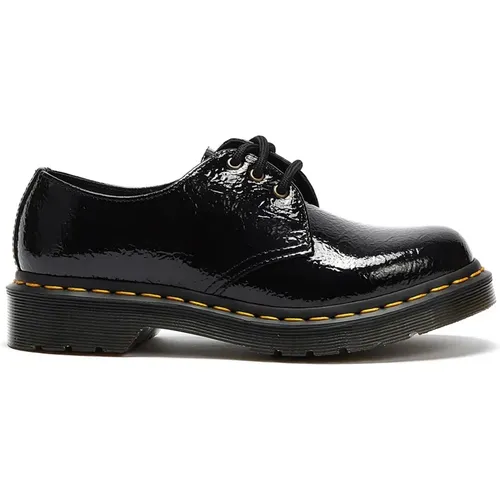 Schwarze Flache Schuhe aus Distressed Patent , Damen, Größe: 37 EU - Dr. Martens - Modalova