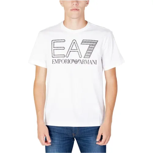 Mens Print T-shirt with Short Sleeves , male, Sizes: M, XL, L, S - Emporio Armani EA7 - Modalova