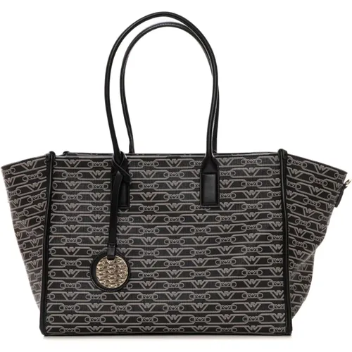 Logoed Shopper Tasche mit Verstellbarem Riemen - Emporio Armani - Modalova