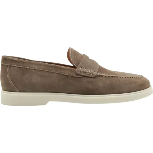 Taupe Wildleder Slip-On Loafers , Herren, Größe: 41 1/2 EU - Magnanni - Modalova