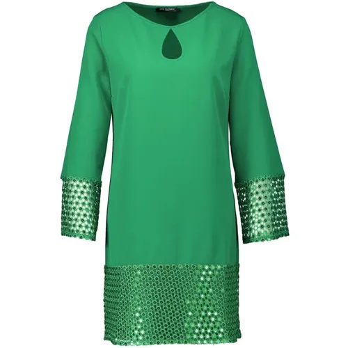 Grünes Pailletten Midi Kleid , Damen, Größe: XS - Ana Alcazar - Modalova