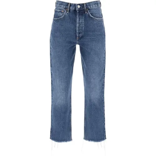 Riley Cropped Jeans mit ausgefranstem Saum , Damen, Größe: W27 - Agolde - Modalova