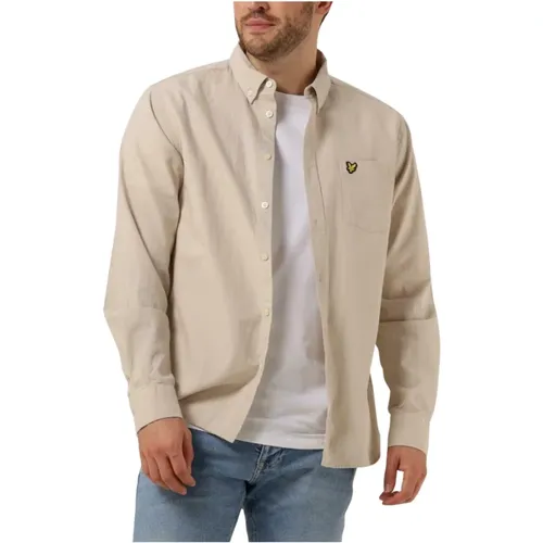 Casual Baumwoll Leinen Button Down Hemd , Herren, Größe: M - Lyle & Scott - Modalova