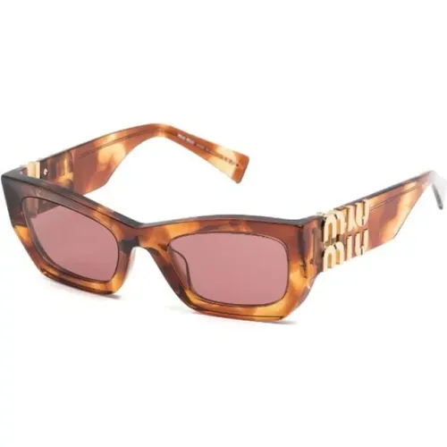 Braun/Havanna Sonnenbrille, vielseitig und stilvoll , Damen, Größe: 53 MM - Miu Miu - Modalova