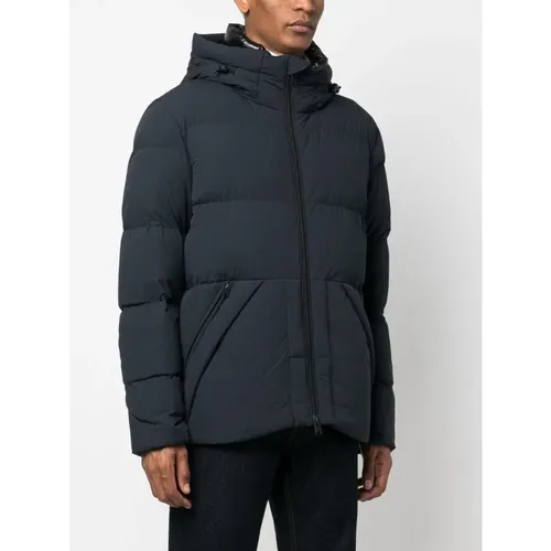 Sierra Supreme Blaue Stretch-Nylon-Pufferjacke , Herren, Größe: M - Woolrich - Modalova