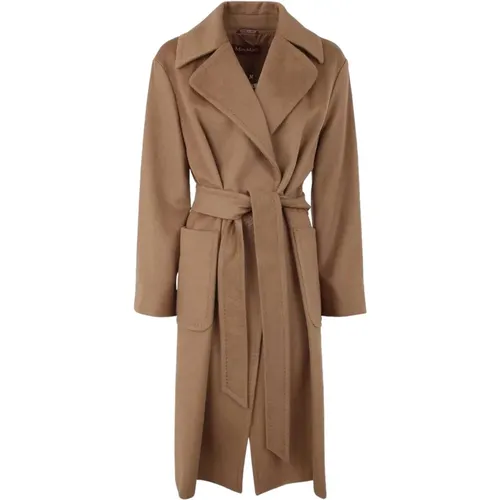 Brown Bernard Belted Wool Coat , female, Sizes: S, XS - Max Mara - Modalova