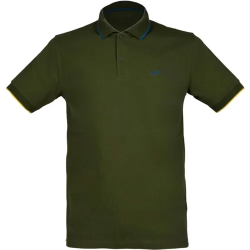 Polo Shirts,Gestreiftes Kragen Polo Shirt Grün - Sun68 - Modalova