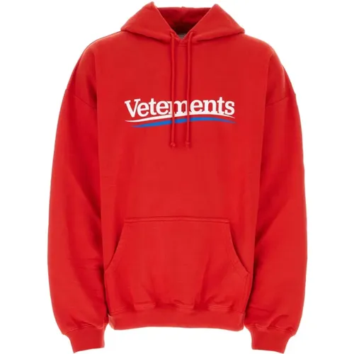 Roter Baumwollmisch-Sweatshirt - Vetements - Modalova