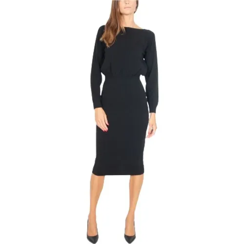 Daytime Dress, Jacquard Logo , female, Sizes: XS - Elisabetta Franchi - Modalova