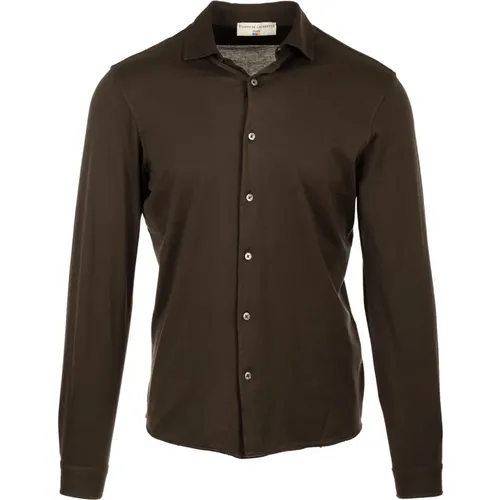 Klassische Braune Hemden , Herren, Größe: XL - Filippo De Laurentiis - Modalova