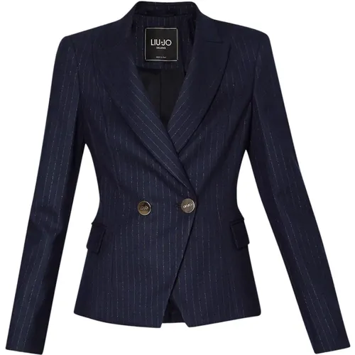 Slim Fit Pinstripe Blazer with Lurex , female, Sizes: M - Liu Jo - Modalova