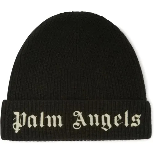 Gestrickte Logo-bestickte Mütze - Palm Angels - Modalova