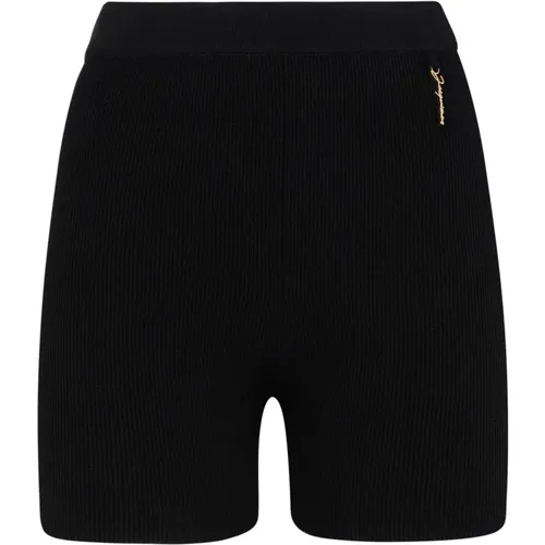 Schwarze Gerippte High-Waist-Shorts , Damen, Größe: 2XS - Jacquemus - Modalova